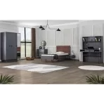 Krevet BLACK OD tapacirano uzglavlje metalne noge - Slika 2