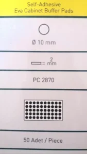 Samolepljivi mekani Eva odbojnik fi 10mm PC2870 - Slika 3