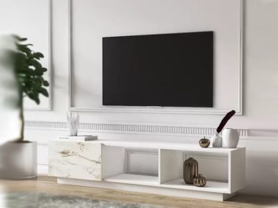 tv komoda lepando belo visoki sjaj mermer 1