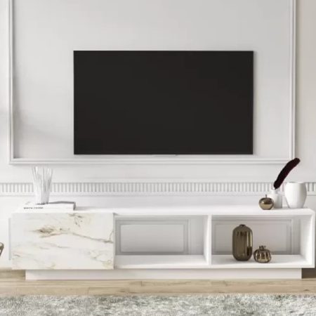 tv komoda lepando belo visoki sjaj mermer 2