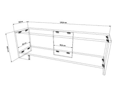 Tv komoda EVI 23 Belo ON - Slika 2