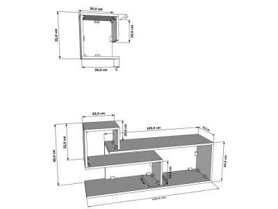 Tv komoda EVI 17 Belo ON - Slika 3
