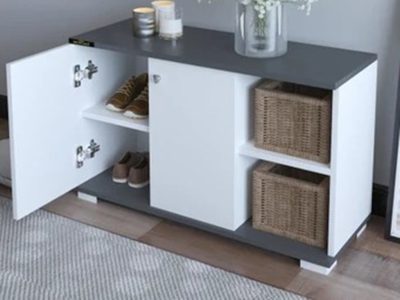 Predsoblje beli čiviluk antracit komplet - Slika 2