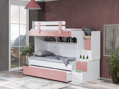 deciji krevet na sprat lina pink ak -6