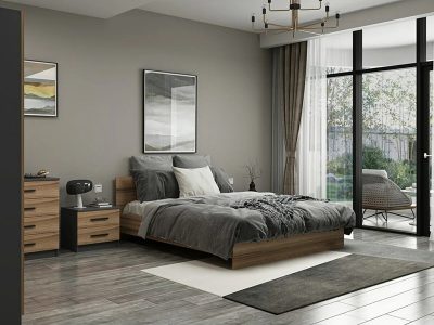 Set za spavaću sobu Anthracite - Wood - Slika 2