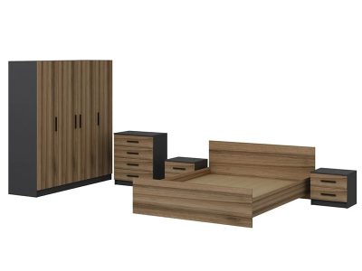 Set za spavaću sobu Anthracite - Wood - Slika 4