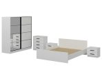 Set za spavaću sobu sa kliznim plakarom beli - Slika 4