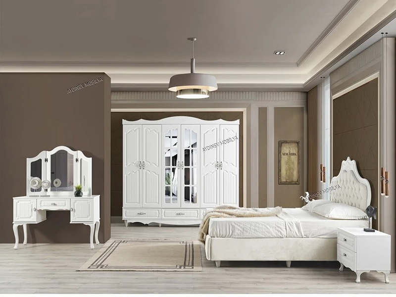 set za spavacu sobu mdf retro belo 1a