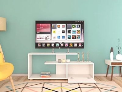 Tv komoda Bela sa vratima - Slika 2