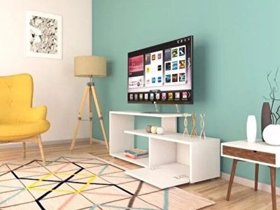 Tv komoda Bela sa vratima - Slika 3