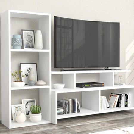 tv komoda i polica bela 1b