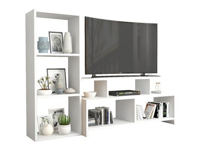 Tv komoda i polica bela - Slika 2