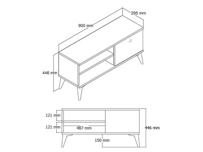 Tv komoda i polica belo - Slika 3