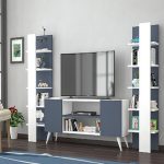 tv komoda i polica belo - antracit 1a