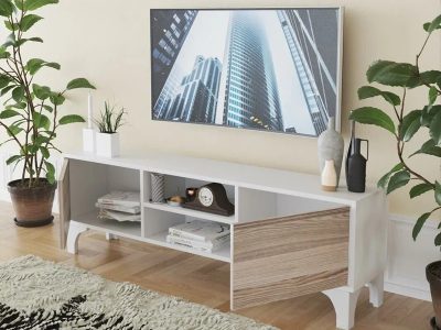 Tv komoda Romeo belo - hrast Cordoba - Slika 3