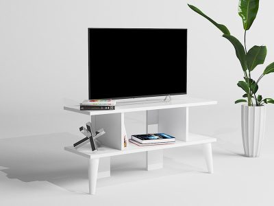 Tv komoda belo sa belim nogama - Slika 3