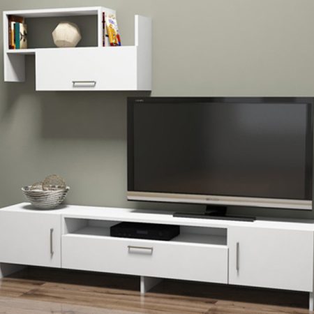 tv komoda belo sa zidnim elementom 5