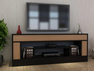 Tv komoda Jug crno - tikovina - Slika 2