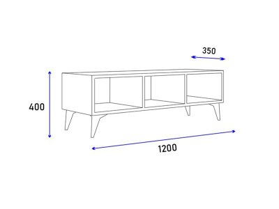Tv komoda Kent crna - Slika 2