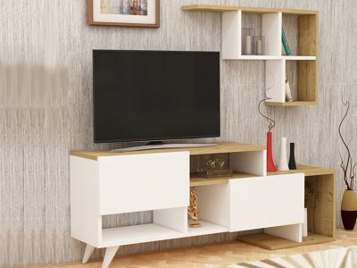 Tv komoda Kocka belo – hrast - Slika 2