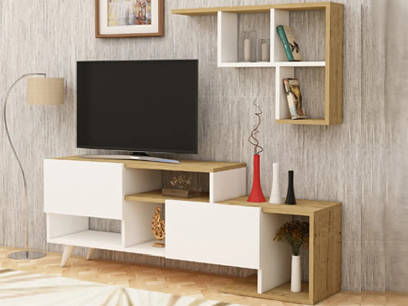 tv komoda kocka belo hrast 2a