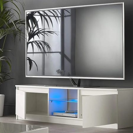 tv komoda luxury belo sa led rasvetom 1a