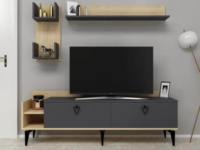 Tv komoda Safir hrast - antracit - Slika 2