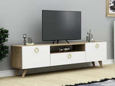 tv komoda skandinavija safir hrast - belo (1b)