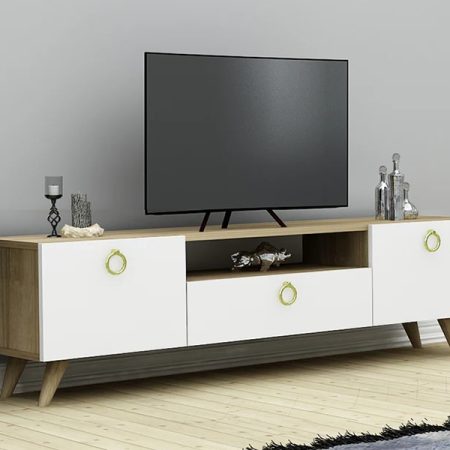 tv komoda skandinavija safir hrast - belo (1b)
