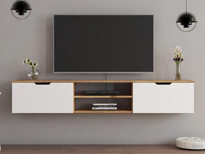 Tv komoda zidna Atlantik bor - belo - Slika 2