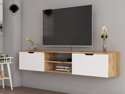 Tv komoda zidna Atlantik bor - belo - Slika 4