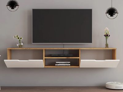 Tv komoda zidna Atlantik bor - belo - Slika 5