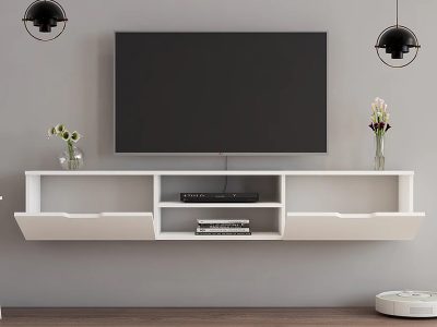 Tv komoda zidna belo - Slika 2