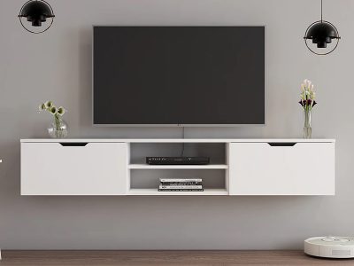 Tv komoda zidna belo - Slika 3