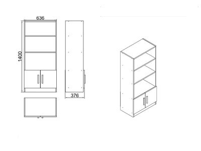 Kancelarijski set Vario crno - hrast 2 - Slika 6