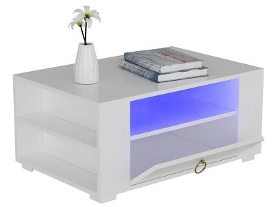 Klub sto Klajn beli sa led rasvetom - Slika 2
