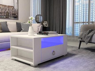 Klub sto Klajn beli sa led rasvetom - Slika 5
