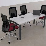 konferencijsi sto metalne noge belo 160 cm 2a