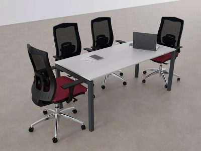 konferencijsi sto metalne noge belo 160 cm 2a