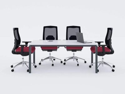 Konferencijski sto metalne noge belo 200 cm - Slika 3