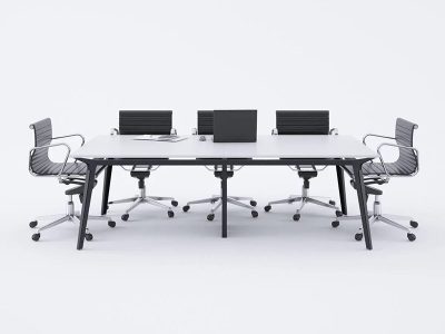 Konferencijski sto metalne noge belo 240 cm - Slika 4