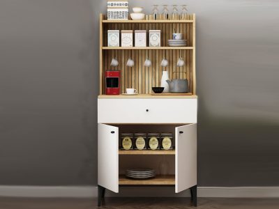 Kuhinjska komoda atlantik bor - belo - Slika 3
