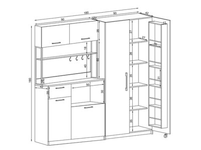 Kuhinjski komplet Ervin 3 dezen metal - Slika 3