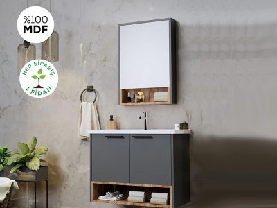 kupatilo antracit mdf drvni dezen ogledalo i lavabo 1a