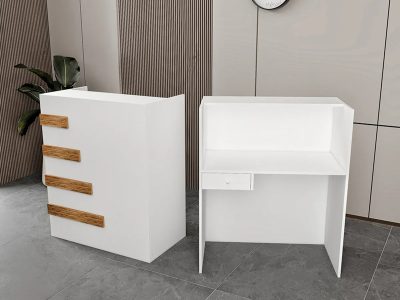Prijemni pult Happy belo - bambus - Slika 4