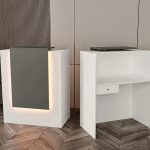 pult sa led rasvetom belo antracit mdf 3a