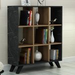 polica za knjige cansu orah crni mermer 3a