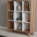 polica za knjige cansu drvni dezen belo 2a