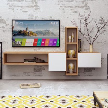 konzolna tv komoda harmonija hrast belo