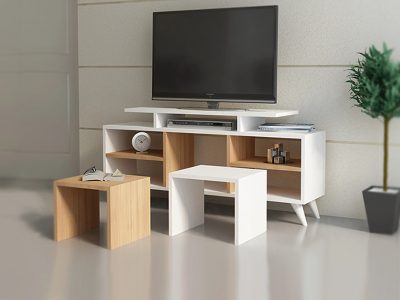 Tv komoda Kutak belo-hrast - Slika 2